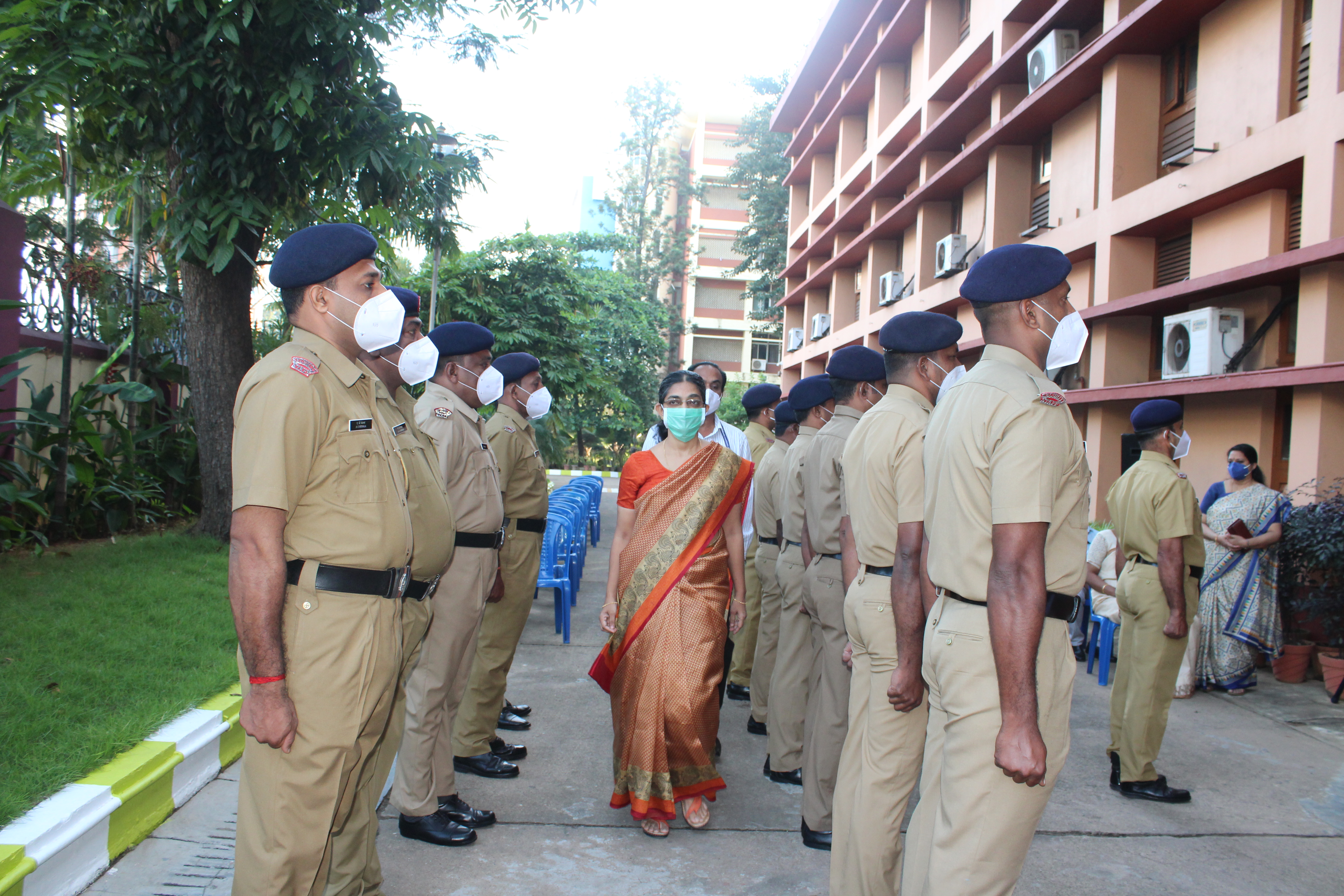 Inspecting Guard of Honour by Smt. Anim Cherian, Principal Accountant General, Audit-1