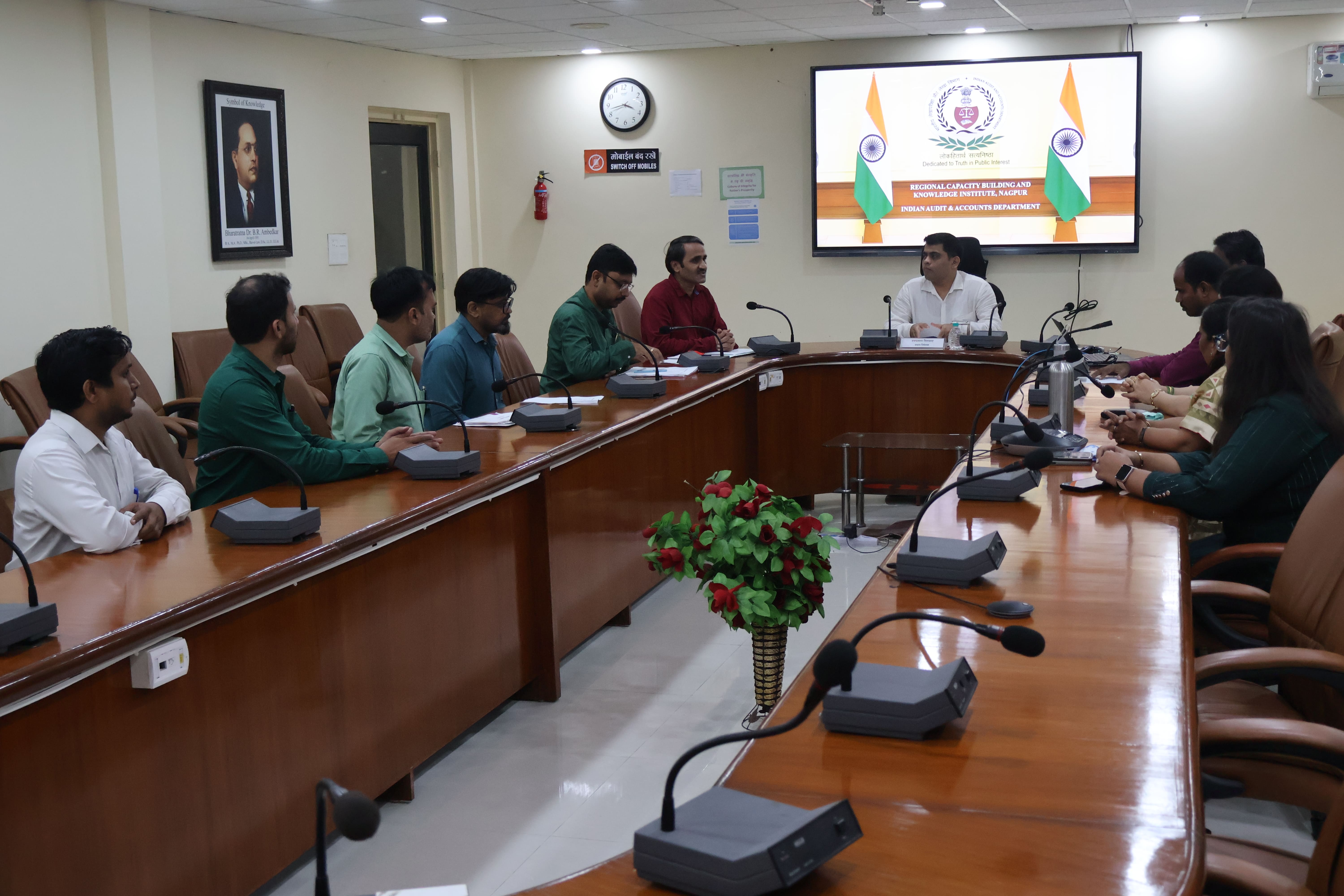 Principal Director addressing on occassion of Hindi Diwas