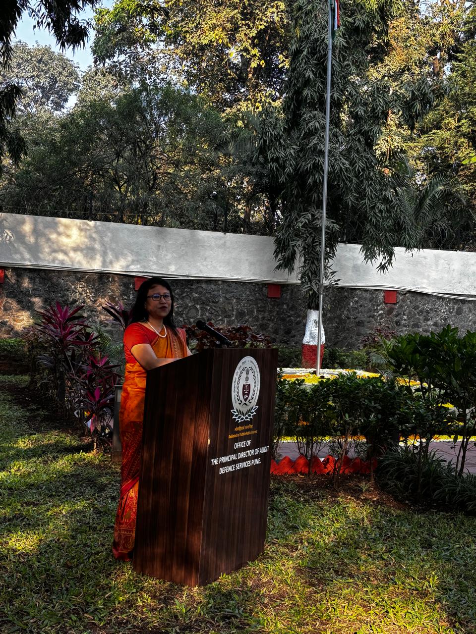 Ms. Rina Akoijam (Dir. Gen.) addressing on the occasion of Independence Day