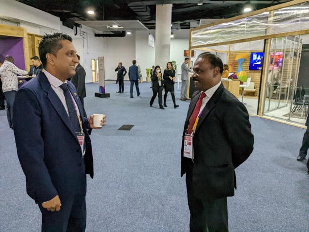 Bilateral meeting held between Mr. Girish Chandra Murmu, CAG of India and Mr. Shaan Bhoendie, President of the SAI Suriname on 11th November, 2022, in Brazil on the side lines of INCOSAI 2022.