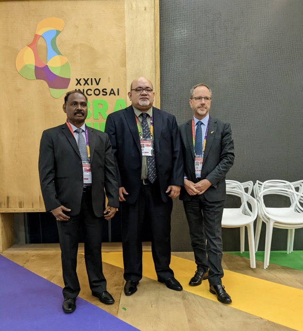 Meeting held between Mr. Girish Chandra Murmu, CAG of India, Mr. John Ryan, Controller and Auditor-General, New Zealand and Mr. Fuimaono Papali’i C.G. Afele, Controller & Auditor General, Samoa Audit Office (SAO), on 8th November, 2022, in Brazil on the side lines of INCOSAI 2022.